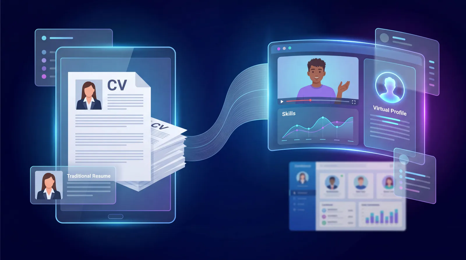 Comparaison de créateurs de CV PDF et d'un profil de CV virtuel moderne